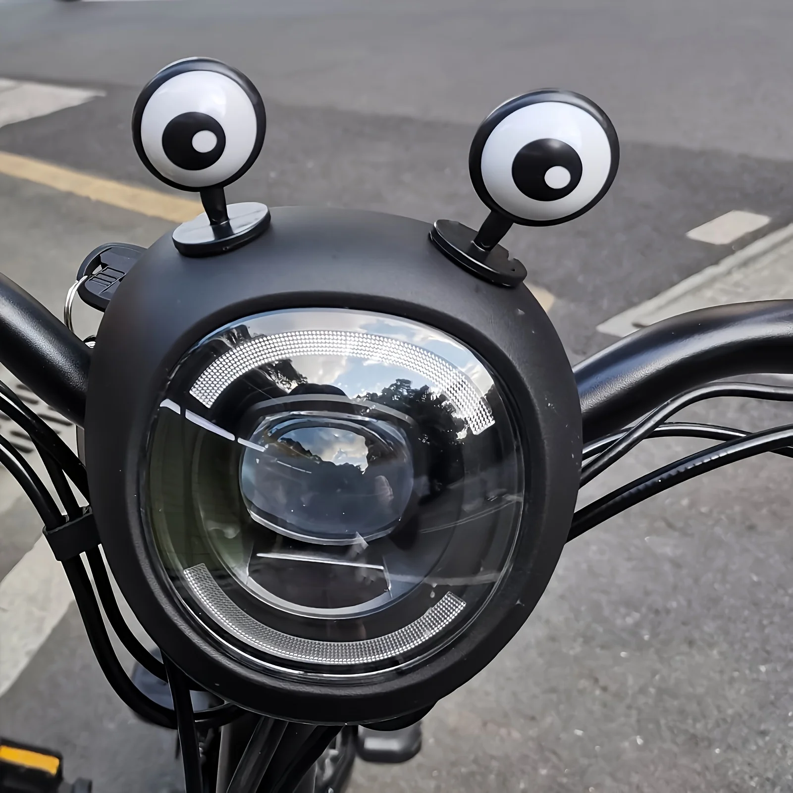Motorcycle Helmets - 2Pcs Electric Bike Eye Decorations, Playful