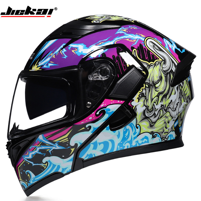 W Bluetooth Anti-fog Double Le - Full Face Motorcycle Helmet With Bluetooth 评论和价格