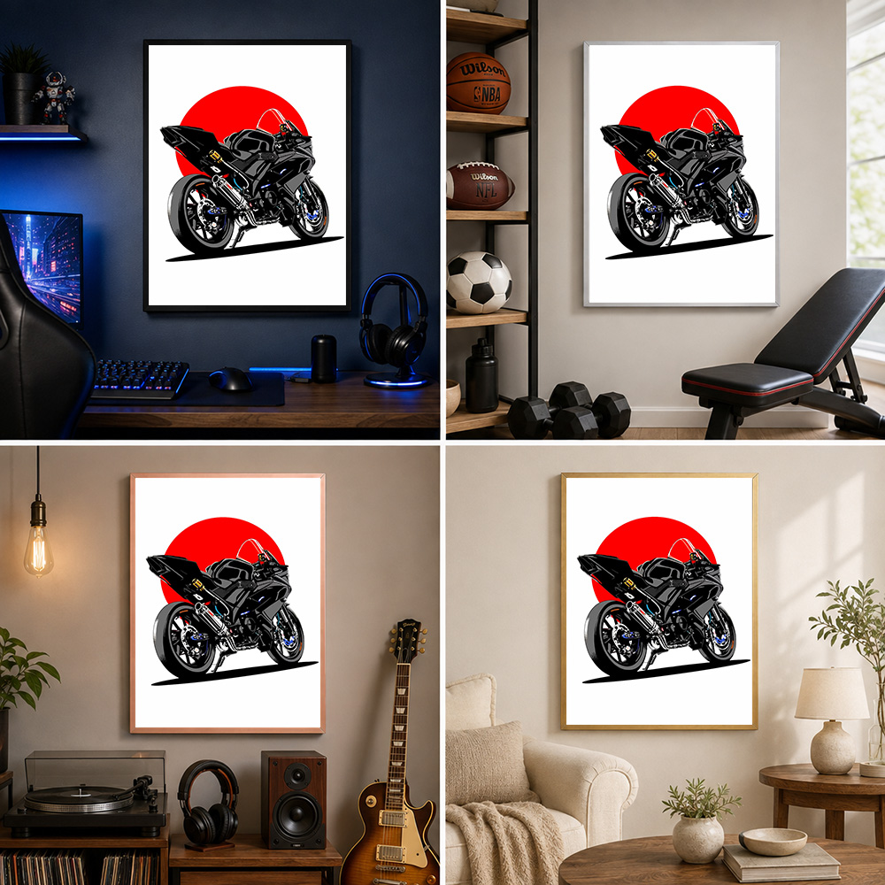 Black Sport Motorcycle Red Sun - Riding Gear 评论和价格